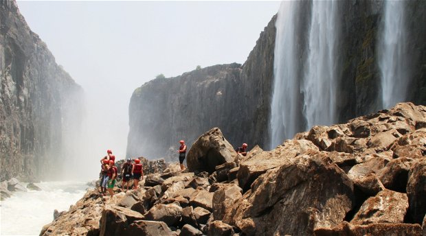 Swimming under the Victoria Falls Zambia Bundu Adventures